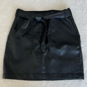 Express Black Faux Leather Skirt